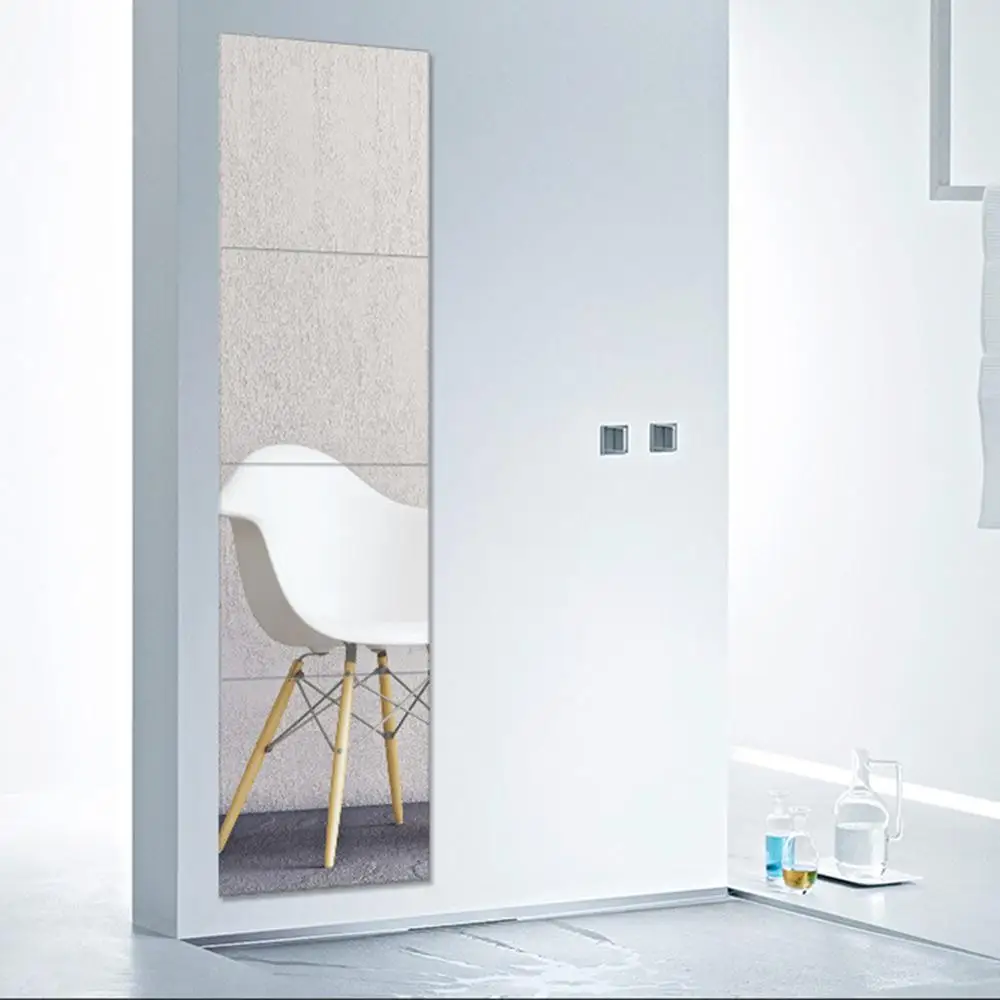 Venta caliente 4 piezas 22*22 cm duradero extraíble espejo pared pegatinas de longitud completa espejo sala de estar/ dormitorio infantil para decoración del hogar