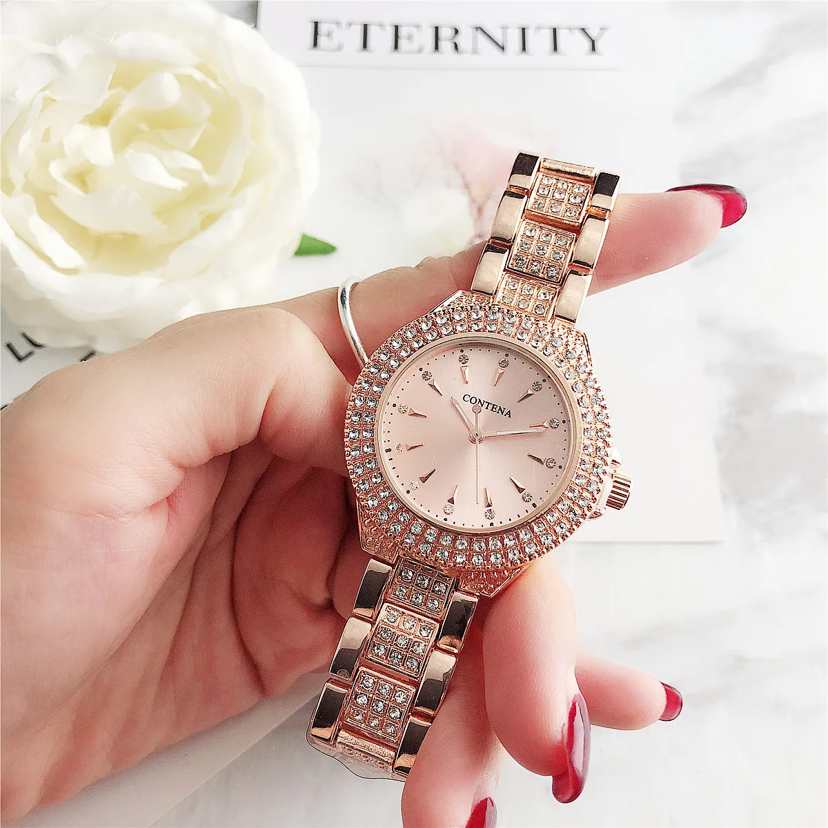 

2019 New Luxury Brand Ladies Wrist Watches Diamond Gold Watch Women's Clock Reloj Mujer Relogio Feminino