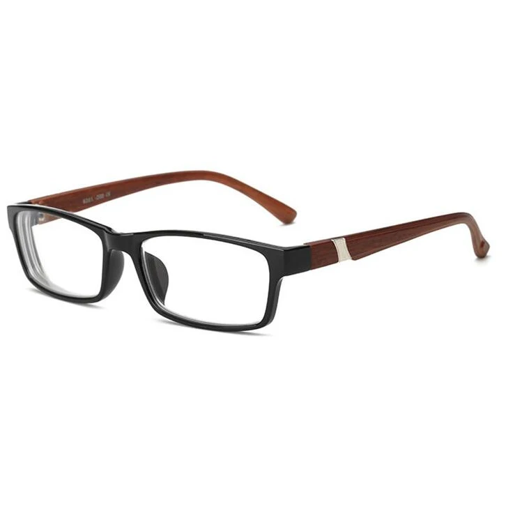 Женские квадратные очки в пластиковой оправе для близорукости, черные очки с полной оправой, очки для чтения с прозрачными линзами для женщин(M6801 - Цвет оправы: Brown