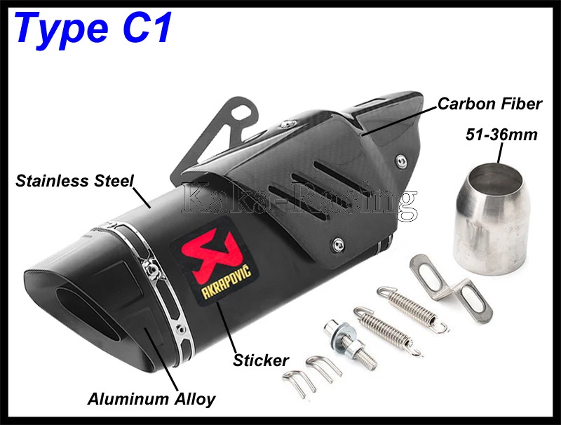 Настоящее углеродное волокно 500cc 600cc Универсальный мото rcycle глушитель выхлопной трубы R11 R6 R1 CBR500 Z900 Z750 akrapovic выхлопной escape moto