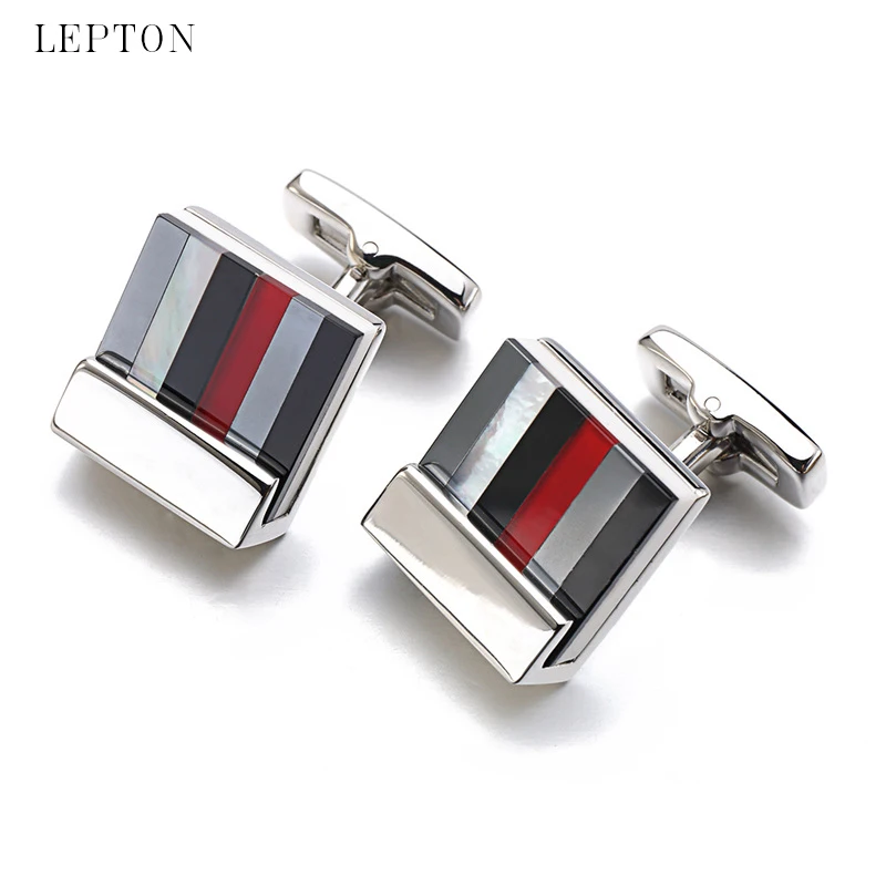 

Звеньевой зажим для галстука, квадратные запонки в виде ракушки для мужчин, разноцветные запонки-пазлы, запонки для жениха, свадебного платья, манжеты, запонки