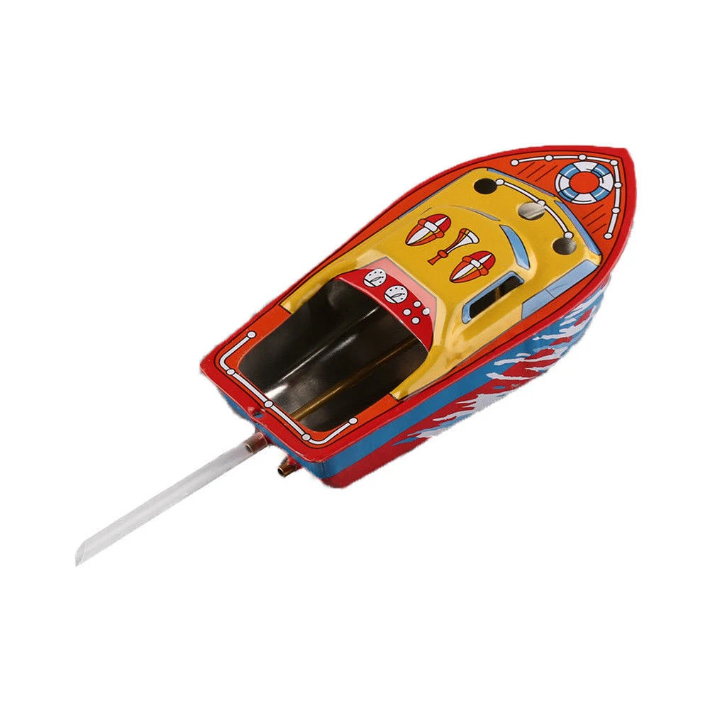 Забавная плавающая игрушка Ретро экспериментальные подарки Паровая металлическая декоративная Детская Классическая образовательная красочная лодочка со свечами