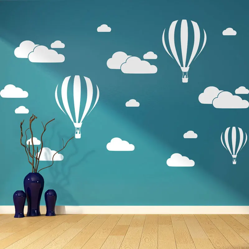 Детская комната украшения на воздушном шаре виниловая наклейка на стену DIY Стиль облаков стены искусства Стикеры милые детские для комнаты виниловые художественные AC139