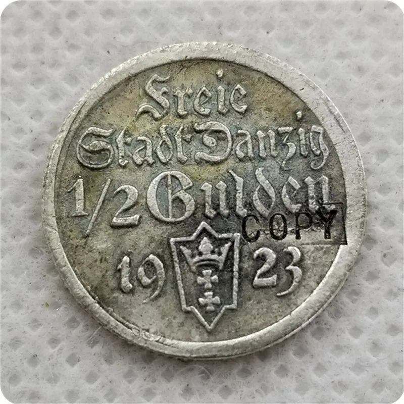 

Poland Danzig Free City Silver Coin 1/2 Gulden 1923 COPY commemorative coins-replica coins medal coins collectibles