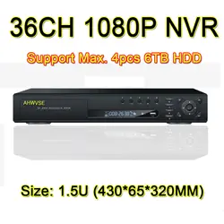 Быстрая доставка HD 36 канал 1080 P сеть NVR видео Регистраторы 32CH 2MP H.264 CCTV NVR, Поддержка 4 шт 6 ТБ HDD