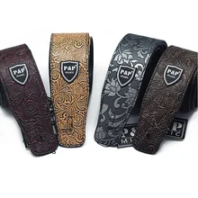 Guitar Strap Embossing PU Leather for Electric Guitar Bass Acoustic Guitarra Folk Guitar Accessories Leather Straps adjustable black cool guitar belt strap for electric bass acoustic folk guitarspattern geometrical patter