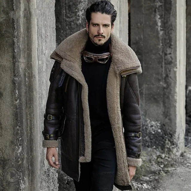 Mens Sheepskin Coat >> Genuine Leather Jacket Men Sheepskin Coat Coldproof Winter Thick Mid Mens Sheepskin Coat >> Genuine Leather Jacket Men Sheepskin Coat Coldproof Winter Thick Mid