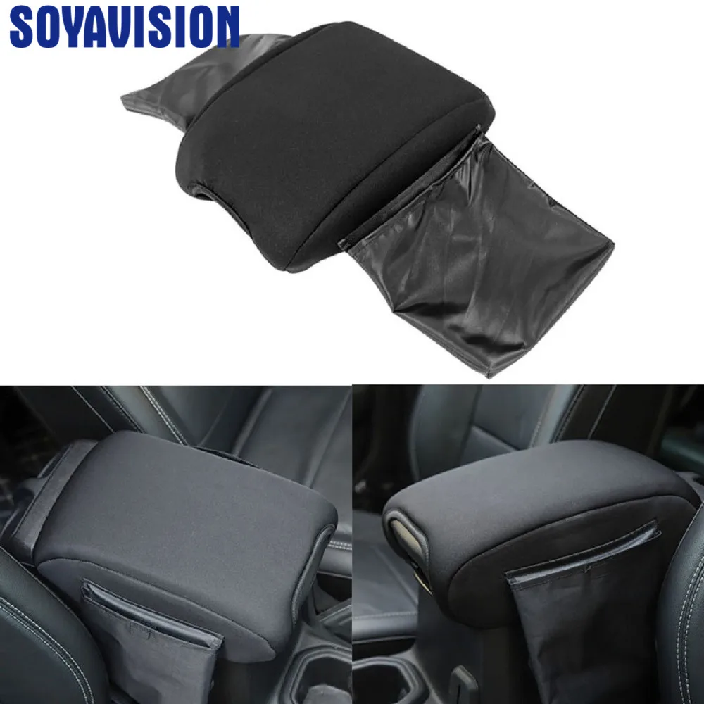 

Center Console Armrest Pad Cover Protector Cushion With Storage Bag for Jeep Wrangler JL 2018 Auto Interior Accessories