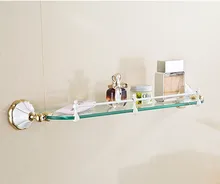 Wholesale and Retail Solid Brass White and Gold Bathroom Shelves