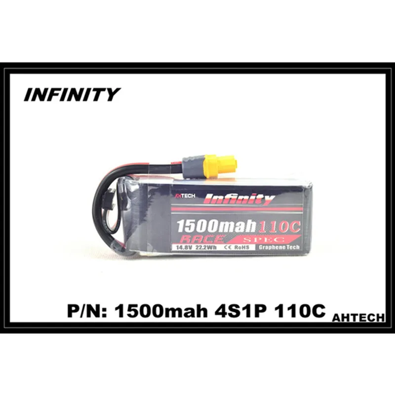 

Infinity 1500mah 110C 4S1P Race Spec LiPo Lithium Battey For FPV Racing Drone Quadcopter