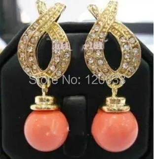 

natural Lady's Women's Jewellery Beautiful Pink coral Earring earrings for women sterling-silver-jewelry
