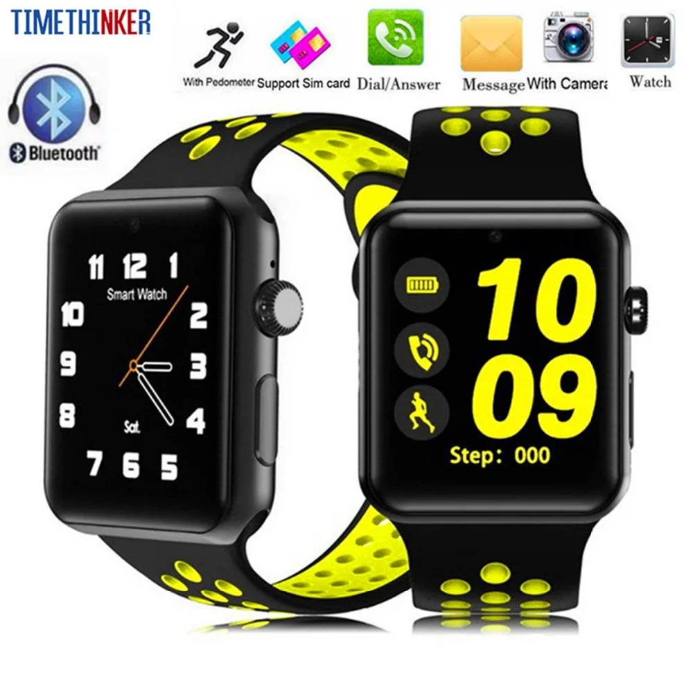 Смарт часы Timethinker DM09 Plus умные Android IOS Bluetooth камера шаг вызова шагомер sim карта Relogios