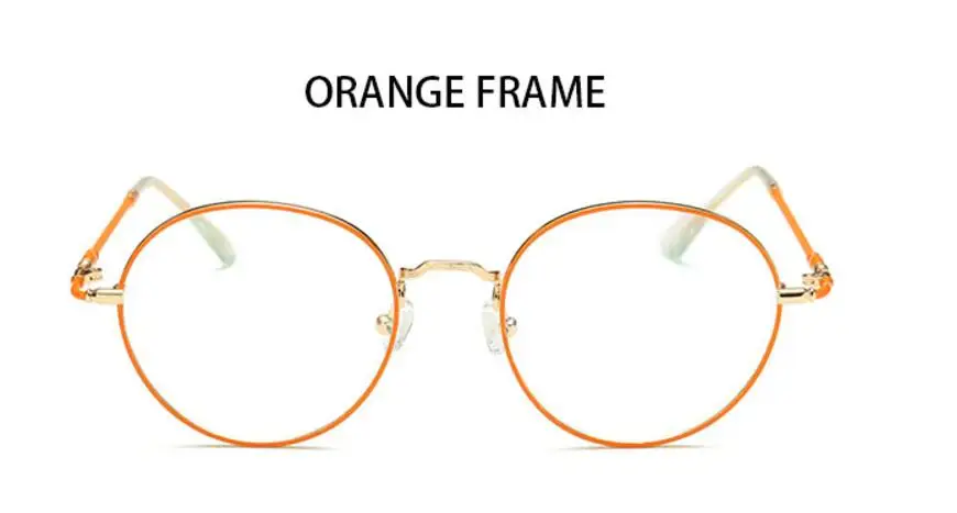 Круглые прозрачные очки для женщин, бренд Nerd, оправа для очков, мужские очки по рецепту, декоративные очки, золотые прозрачные линзы Oculos - Цвет оправы: orange