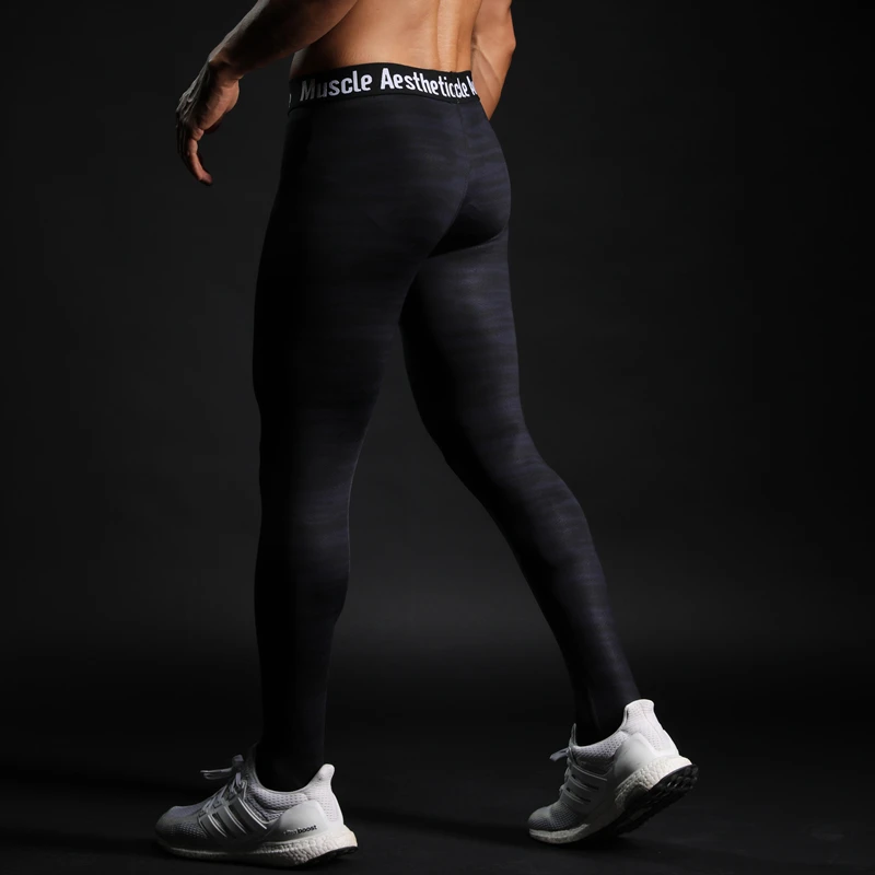 Мужские компрессионные колготки, леггинсы для бега, спортивные мужские штаны для спортзала, фитнеса, быстросохнущие штаны, тренировочные штаны для йоги и ММА