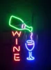 Wine Bottle Glass Neon Light Sign Beer Bar