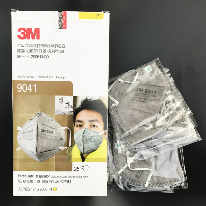 

3M 9041 25pcs/pack Activated Carbon Particle Respiratory Mask Anti Formaldehyde/Smoke Mask/PM2.5 Haze KN90 Ear-band GM382