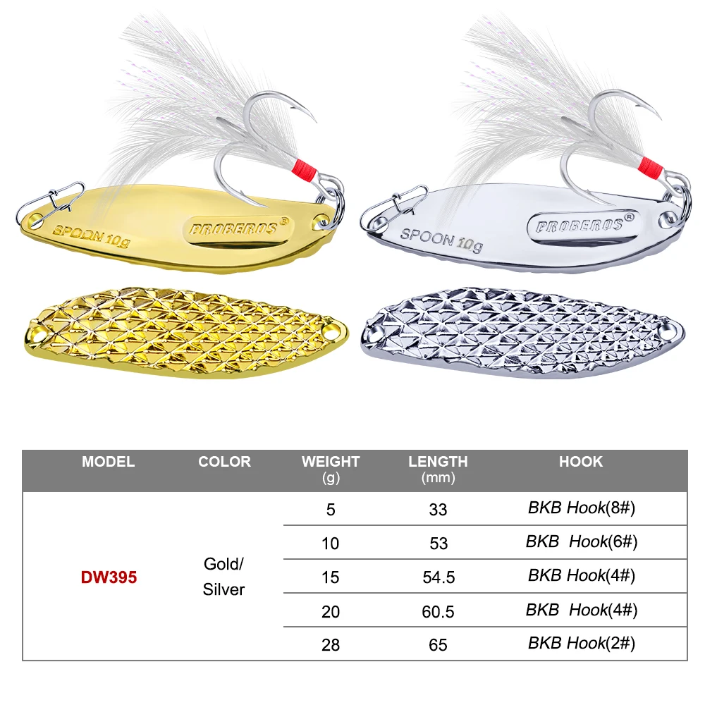 1 шт. ложка рыболовная приманка 5 г-10г-15г-20г-28г металлическая блесна приманка серебро/золото ложки перо крюк для форели снасти