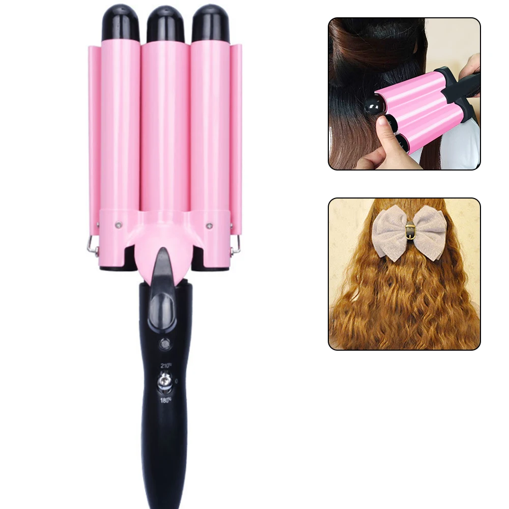 

Electric Ceramic Hair Curler 110-220v 3 Barrel Waver Hair Waver Styling Tools Professional 18pcs/set Manual Rollers Hair Curling