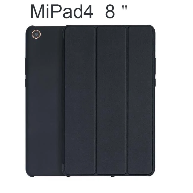 Xiaomi Mi Pad 4/4 Plus чехол Крышка из искусственной кожи смарт планшетный Стенд Xiaomi Mi PAD 4 Pad4 4 Плюс Полный экран протектор чехол сумка - Цвет: MiPad 4  8inch Black