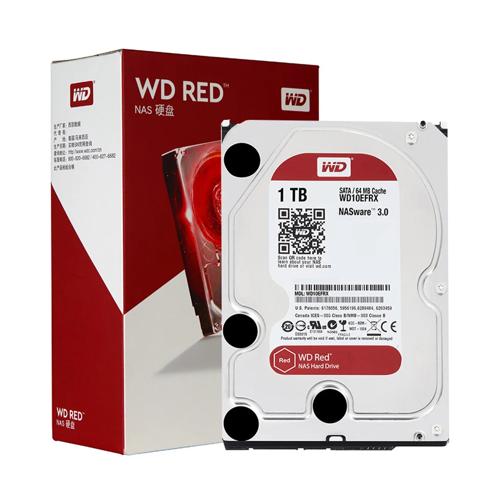 

Western Digital WD Red NAS Hard Disk Drive 1TB 5400 RPM Class SATA 6 GB/S 64MB Cache 3.5 Inch for Small Office NAS Systems