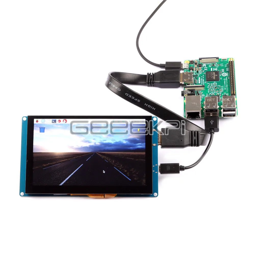 GeeekPi 5 дюймовый 800x480 дисплей емкостный сенсорный экран монитор для Raspberry Pi 4 B все