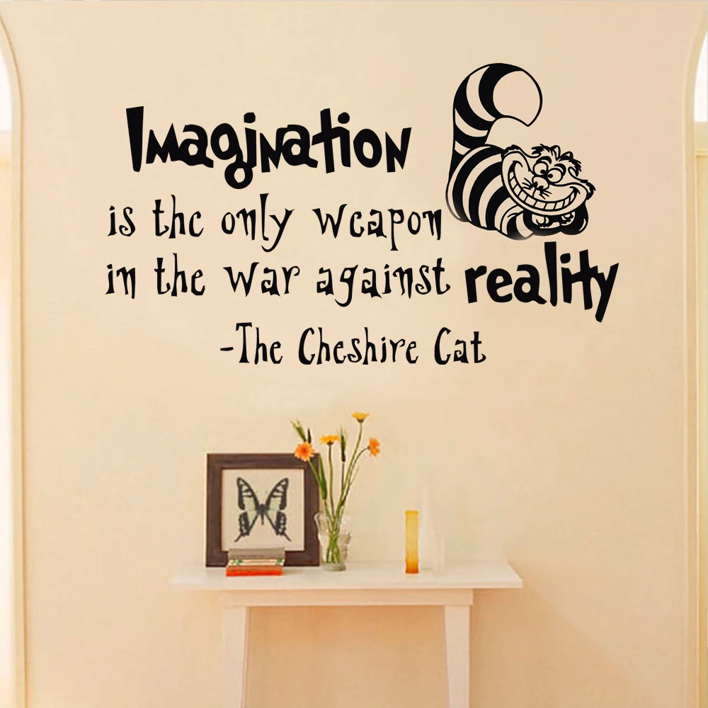 Alice In Wonderland Wall Decal Quote Imagination Is The Only Weapon
