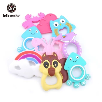 

Let'S Make 5Pc Silicone Rodents Pendant Owl Crab Teether Crib Mobile Toys Accessories Baby Teether Randomly