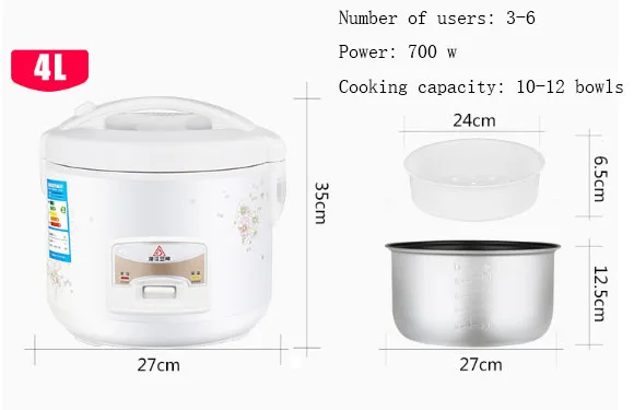 Электрическая рисоварка 2L3L4L 5L 6L кухонное устройство мини студенческое спальное помещение для готовки супа каша съемный паровой клапан