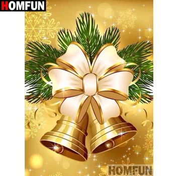 

HOMFUN Full Square/Round Drill 5D DIY Diamond Painting "Christmas bell" 3D Diamond Embroidery Cross Stitch Home Decor A18829