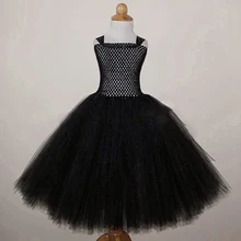 Черное платье-пачка для девочек, для детей, для девочек, на день рождения, на бретельках, на бретельках, бальное платье, платье Детский костюм для выступлений, S9196