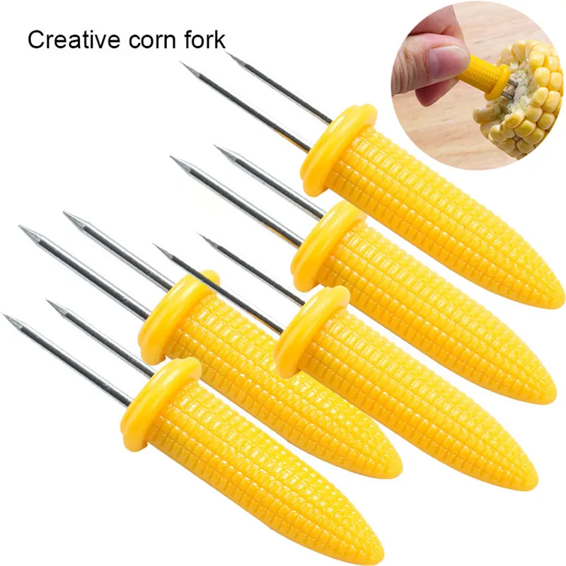 

Fork corn Skewers 6/8/10/20pc Safe Corn on the Cob Holders Skewers Needle Prongs For BBQ Barbecue Hot Sale Dropping Shipping