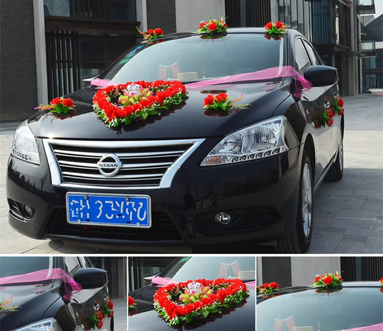 Свадебный автомобиль декоративные цветы имитация цветок Свадьба& помолвка украшение автомобиля цветы набор украшение