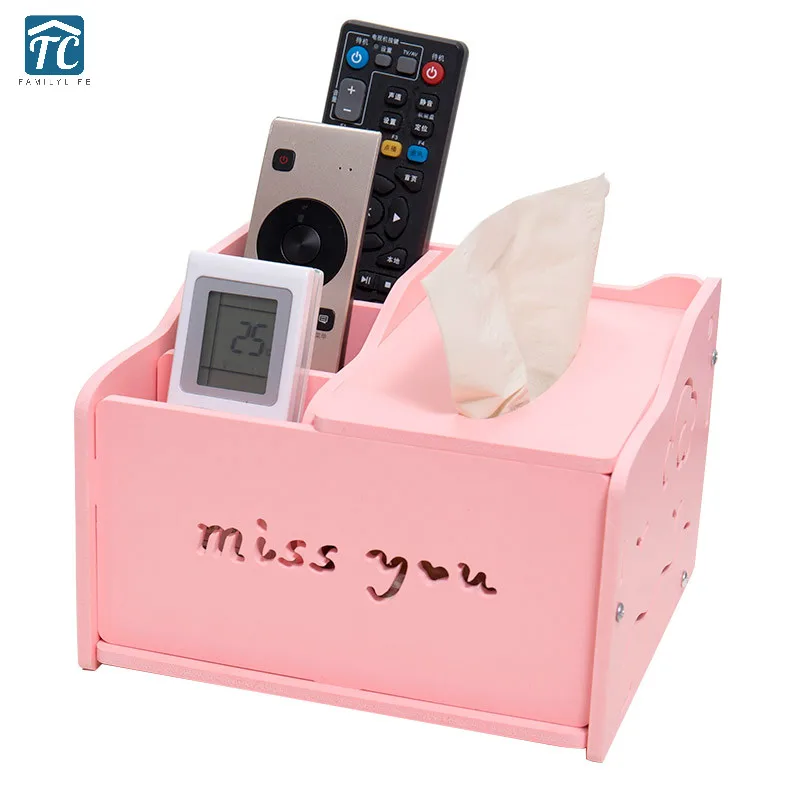 

Multi-function Storage Tissue Box Creative Living Room Coffee Table Remote Control Household Paper European Napkin Organizer