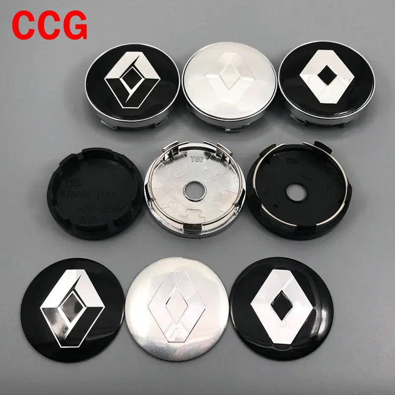

4pcs 56mm 60mm Renault car Wheel Center Hub Cap Stickers emblems For Renault Megane 2 3 Duster Logan Clio Laguna 2 Captur