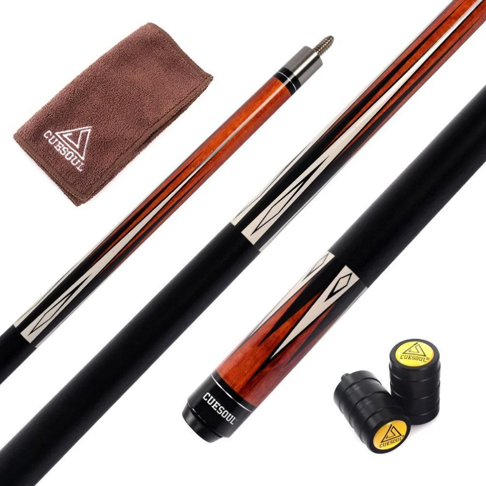 

Cuesoul CSPC033 58 inch Canadian Maple Wood 1/2 Jointed Pool Cue Stick Billiard Cue Cue With Quick Release Joint, 13mm Cue Tips