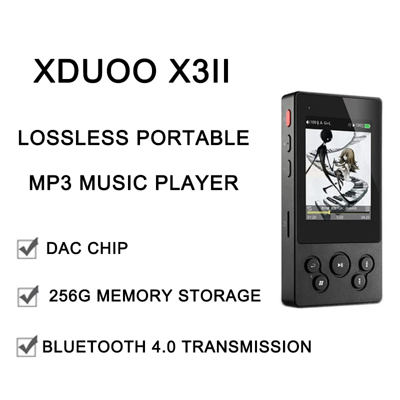 XDuoo X3II X3 II USB DAC MP3-плеер Bluetooth 4,0 AK4490 Портативный HI FI Mp 3 музыкальный плеер DSD128 без потерь Mp3/WAV/FLAC