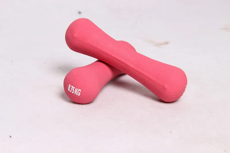 Новинка 0,75 кг* 2 гантели с костями для фитнеса, женские гантели для фитнеса - Цвет: Розовый