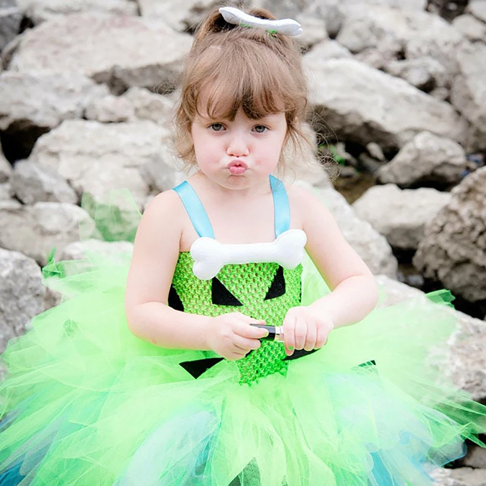 Детский костюм с камешками светильник для маленьких девочек, зеленый и синий цвета, платье-пачка с кавалерийским принтом праздничный комплект одежды на Хэллоуин для детей возрастом от 1 года до 12 лет