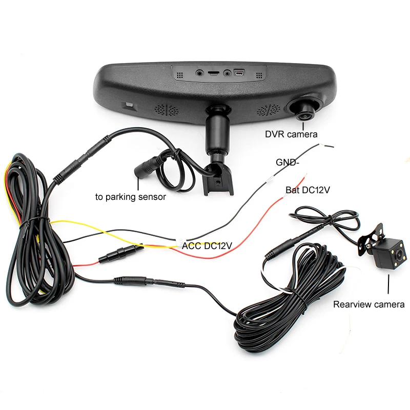 GreenYi 5 &quotавтомобиль Камера DVR Двойной объектив Зеркало заднего вида видео