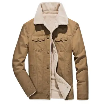 

2019 Winter Men Jacket Men's Fashion Fleece Fur Collar Jackets Male Tactical Mens Warm Jackets Coats Dropshipping