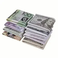 Новинка, мужской и женский короткий бумажник из искусственной кожи в виде бумажных долларов, евро, тонкий мини-кошелек, 2 сложения, Студенческая дешевая Подарочная сумка на молнии для монет