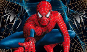 Colorwonder Cartoon Superhero Theme Photo Background Amazing Spiderman With Blue And Red Suit Backdrop For Kids Birthday Party
