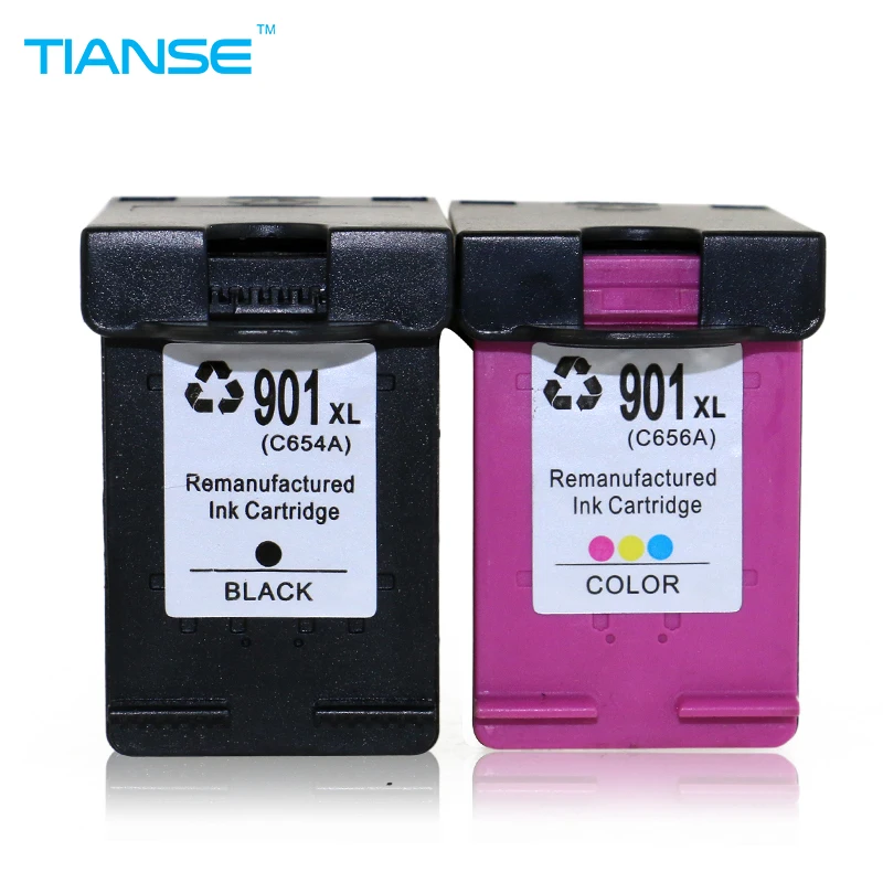 Цена TIANSE 2pk 901XL для hp 901 hp 901 XL сменный чернильный картридж для hp Officejet 4500 J4500 J4540 J4550 J4580 J4640 J4680 принтер