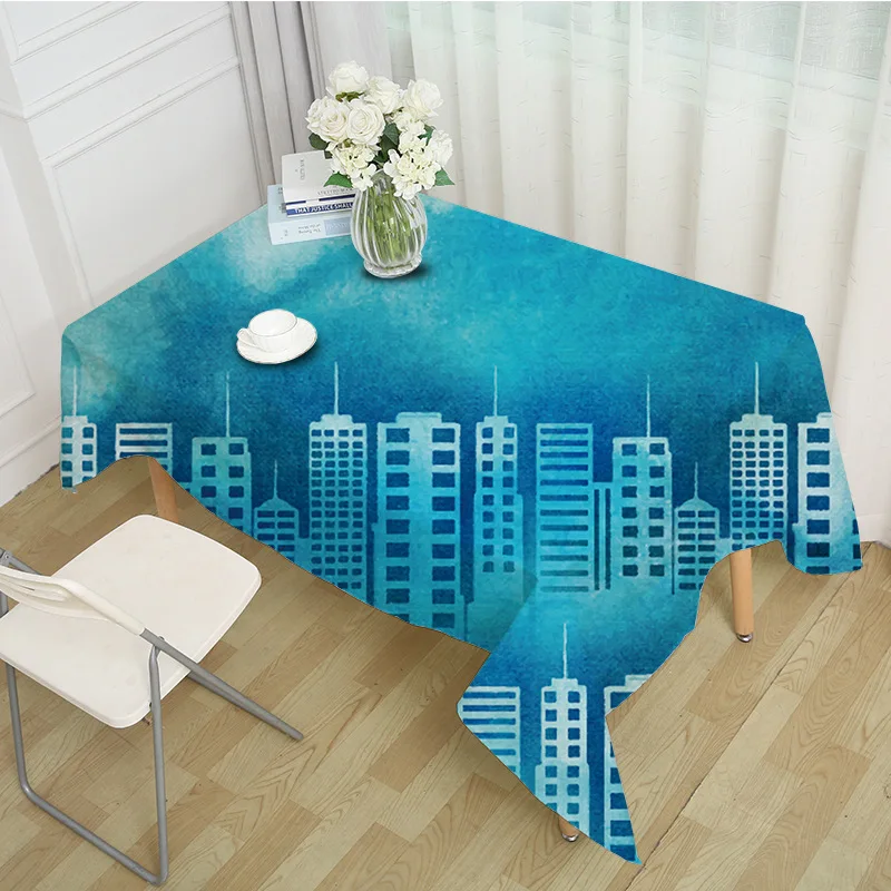 Decorative Table Cloth Rectangular Party Banquet Outdoor Tablecloth Home Decor Table Cover City