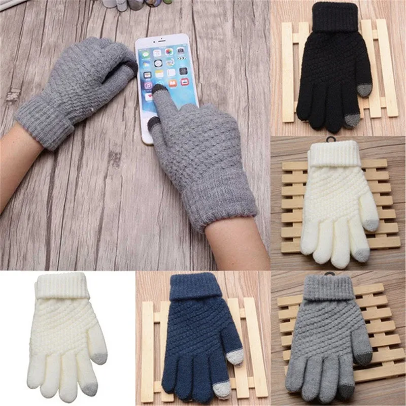  Knit Wool Man Women Winter Keep Warm Mittens Gloves modis Hand Gloves guantes eldiven handschoenen 40FE1504