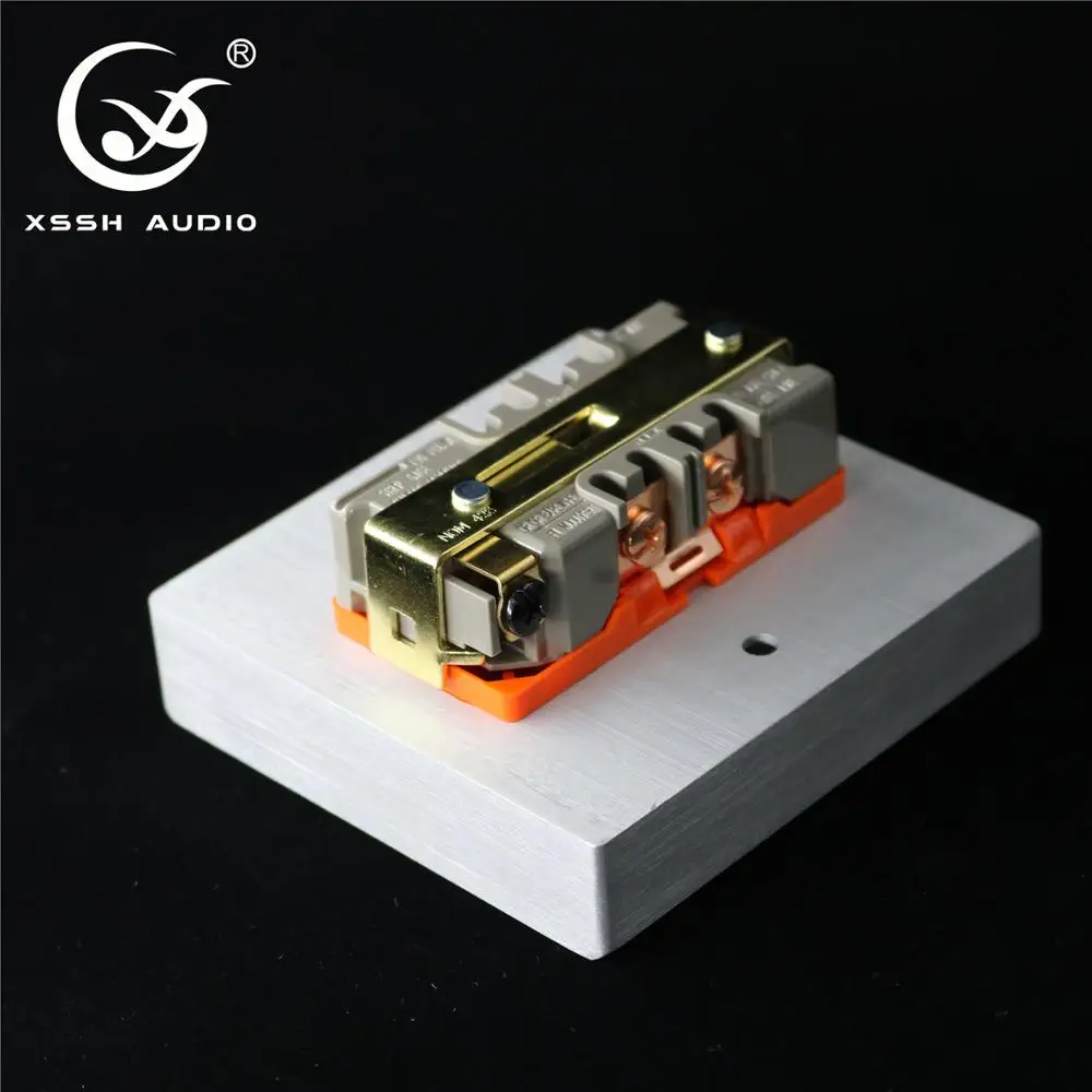 Chapeamento de Cobre Xssh Áudio Faça Você Mesmo Alta Fidelidade Vermelho 24k Ouro 20amp 20a 86x86x20mm ac Eua Iec Entrada Tomada Elétrica Ys36 - Image 2