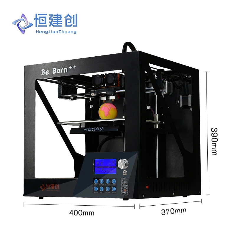 3D Printer Large Size  Auto-Leveling Double Nozzle Two-color High Precision Quasi-industrial Grade 3D Printer Be Born E2