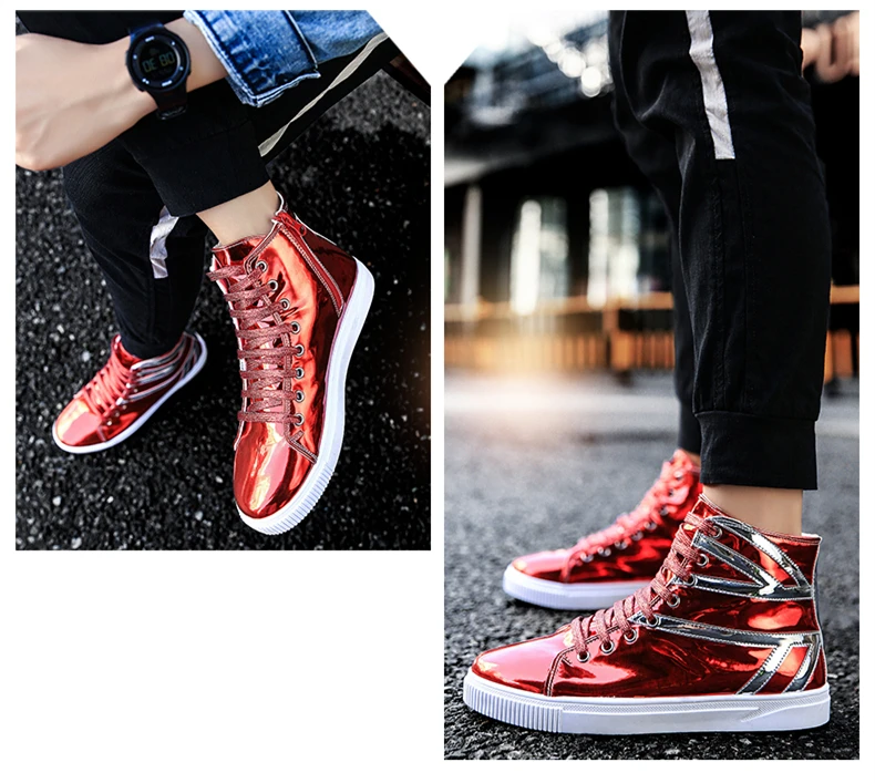 Brand Boots Men Glittering Leather Shoes Fashion Sneakers Waterproof Male Casual Ankle Boot Street Style Canvas Bot (23)