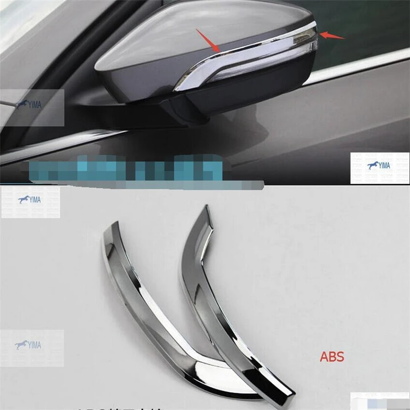 

Yimaautotrims Auto Accessory Chrome Side Door Rearview Mirror Strip Cover Trim 2 Pcs Fit For Skoda Octavia MK3 A7 2015 2016 2017