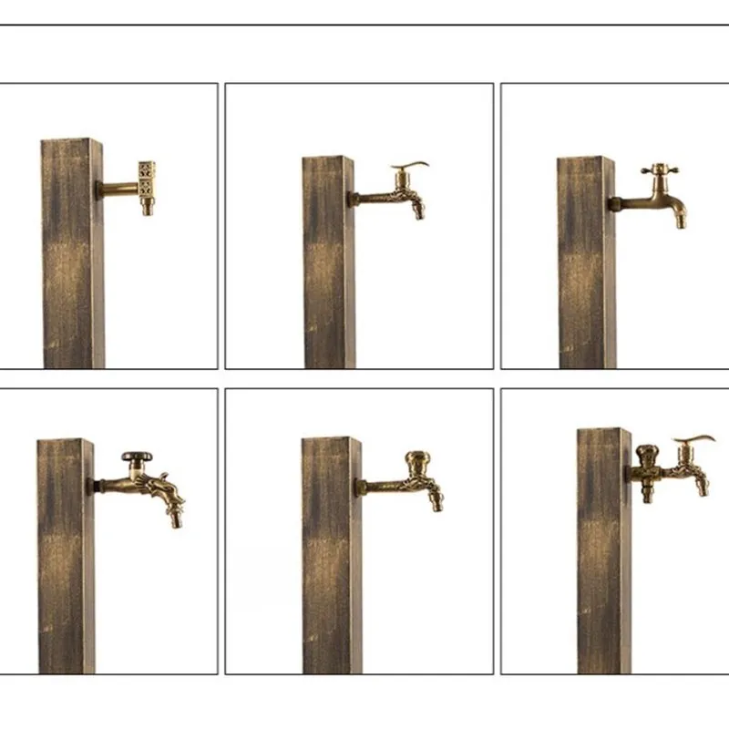Античный из нержавеющей стали Бронзовый готовый сад кран напольный открытый кран Стиральная машина кран квадратный